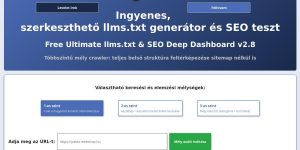 ingyenes llms.txt generator + SEO audit