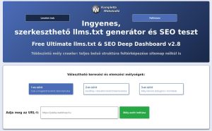 ingyenes llms.txt generator + SEO audit